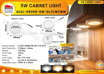 CABINET LIGHT 06068 5W WH LED-DL CW WW