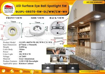 CABINET LIGHT 06070 5W WH LED-DL CW WW