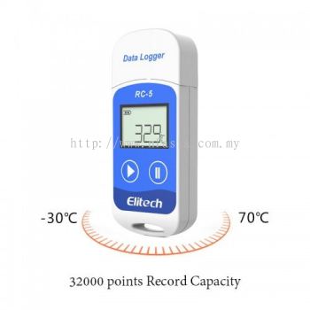 Elitech RC-5 USB Temperature Data Logger LCD Display Temperature Recorder 32000 Points High Accuracy