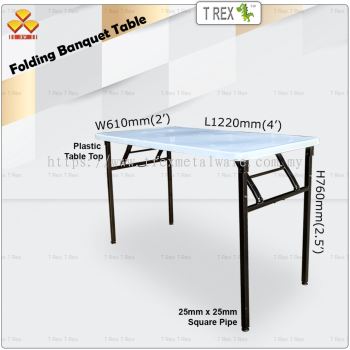 3V 2' x 4' Folding Banquet Table with Plastic Table Top