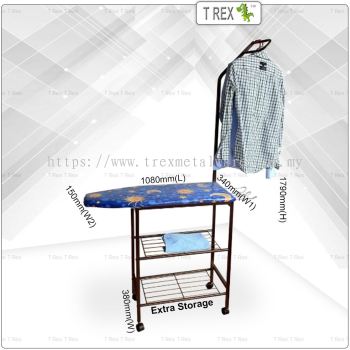 2M High Quality Ironing Board with Storage Space (Copper)