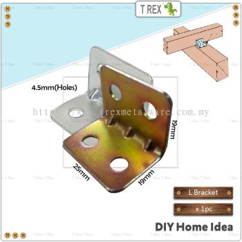 T Rex DIY 19mmx19mmx25mm L Shape Metal Bracket (Rainbow / Zinc)