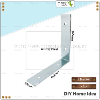 T Rex DIY 25mmx120mmx120mm L Shape Metal Bracket (Zinc)