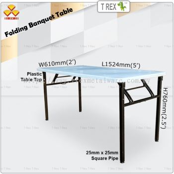 3V 2' x 5' Folding Banquet Table with Plastic Table Top