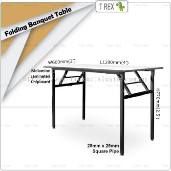 3V 2' x 4' Folding Banquet Table with Melamine Laminated Chipboard Table Top