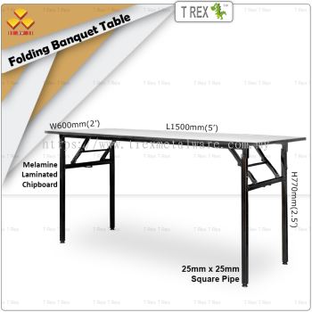 3V 2' x 5' Folding Banquet Table with Melamine Laminated Chipboard Table Top