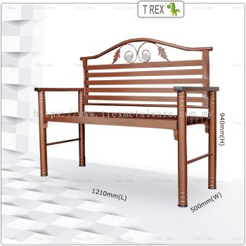 3V GARDEN Outdoor Garden Metal Bench Chair (Anti Rust Copper)