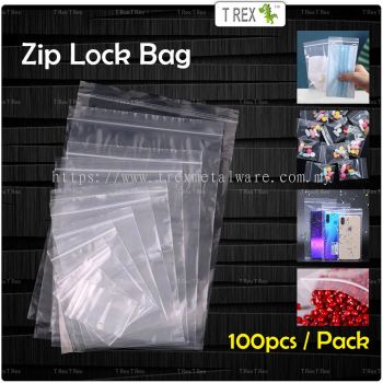100pcs Zipper Plastic Bag / Zip Lock Plastic Bag (14 Sizes)