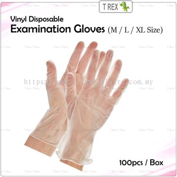 100pcs Disposable Vinyl Examination Gloves - M / L / XL Size