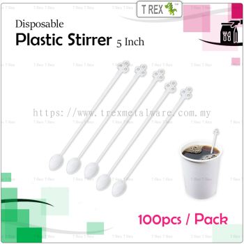 100pcs Disposable Plastic Stirrer - 5 Inch