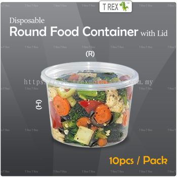 10pcs Microwave Disposable Plastic Round Food Container - 2 Sizes