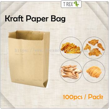 100pcs Brown Kraft Paper Bag / Food Wrapper Paper Bag