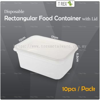 10pcs Microwave Safe Disposable Plastic Rectangular Food Container with Lid