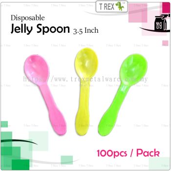 100pcs Disposable Plastic Jelly Spoon - 3.5 Inch