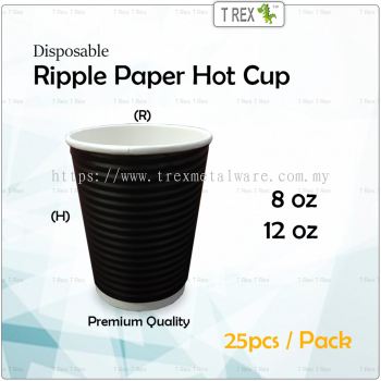 [PREMIUM] 25pcs Disposable Ripple Paper Hot Cup