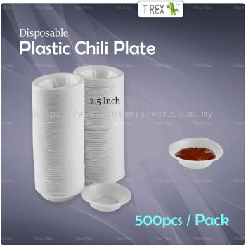 500pcs 2.5 Inch Disposable Plastic Chili Plate / Plastic Sauce Plate