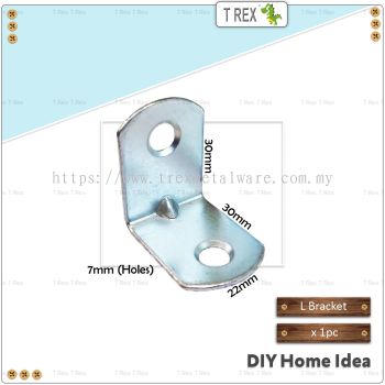 T Rex DIY 22mmx30mmx30mm L Shape Metal Bracket (Zinc)