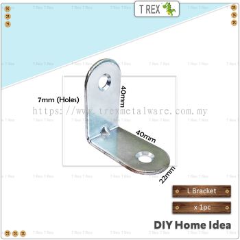 T Rex DIY 22mmx40mmx40mm L Shape Metal Bracket (Zinc)