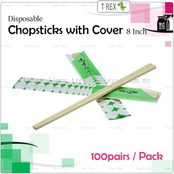 100 pairs Disposable Bamboo Chopsticks 8 Inch with Cover