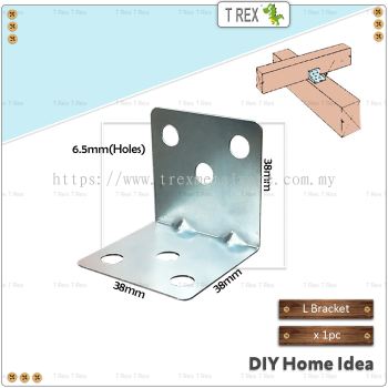 T Rex DIY 38mmx38mmx38mm L Shape Metal Bracket (Zinc)