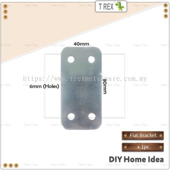 T Rex DIY 40mm x 80mm Furniture Flat Bracket (Zinc)