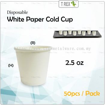 50pcs Disposable White Paper Cold Cup
