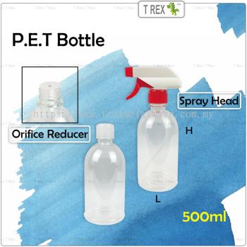 500ml PET Plastic Bottle with Orifice Reducer or Spray Head
