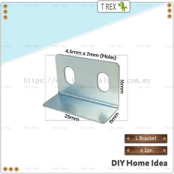 T Rex DIY 25mmx16mmx11mm Drawer Lock L Shape Metal Bracket (Zinc)