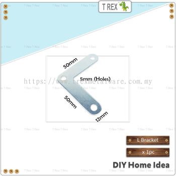 T Rex DIY 12mmx50mmx50mm L Shape Metal Bracket (Zinc)