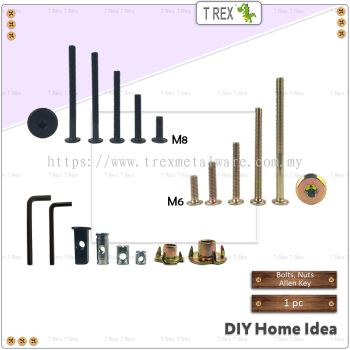 T Rex DIY JCBC JCBB Furniture Screw Bolt & Nut & Allen Key & T-Nut