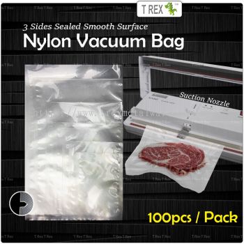 Transparent 3 Sides Sealed Smooth Surface Vacuum Nylon Plastic Bag