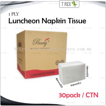 [1 CTN x 30 Pack x 200pcs] PEARLY 1 PLY Luncheon Napkin Tissue