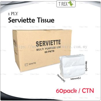 [1 CTN x 60 Pack x 70pcs] 1 PLY Serviette Tissue