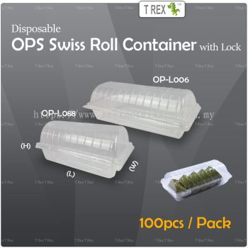 100pcs Disposable OPS Swiss Roll Container With Lock