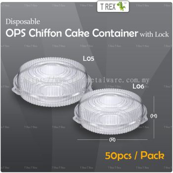 50pcs Disposable OPS Chiffon Cake Container With Lock