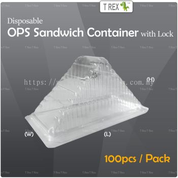 100pcs Disposable OPS Sandwich Container With Lock