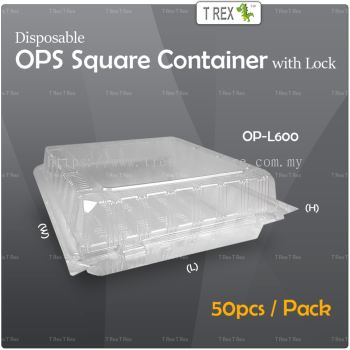 50pcs Disposable OP-L600 10 Inch Square Container With Lock