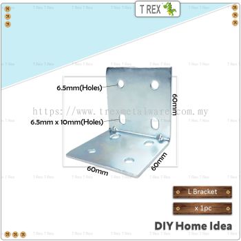 T Rex DIY 60mmx60mmx60mm L Shape Metal Bracket (Zinc)