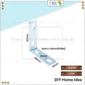 T Rex DIY 16mmx50mmx50mm L Shape Metal Bracket (Zinc)