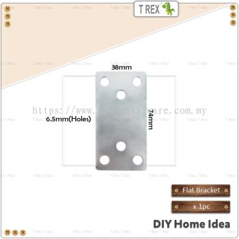 T Rex DIY 38mm x 74mm Furniture Flat Bracket (Zinc)