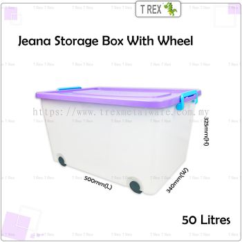 Jeana Storage Box With Wheel (50 Litres) - Random Color