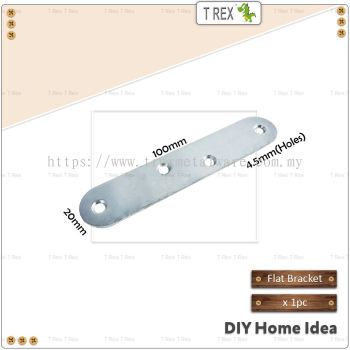 T Rex DIY 20mm x 100mm Furniture Flat Bracket (Zinc)