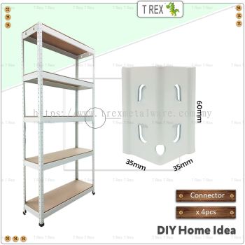 T Rex DIY Boltless Rack Connector (White)