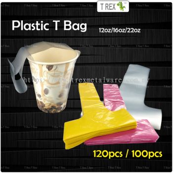 120pcs / 100pcs(+-) Plastic T Bag - 12oz/16oz/22oz