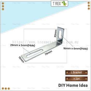 T Rex DIY 76mmx31mmx15mm L Shape Metal Bracket (Zinc)