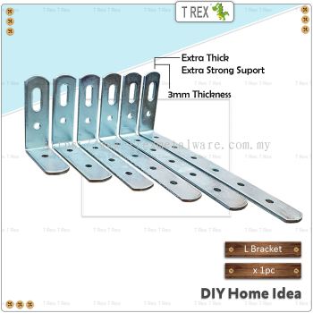 T Rex DIY Extra Thick Steel Metal Angle L Bracket (Zinc)