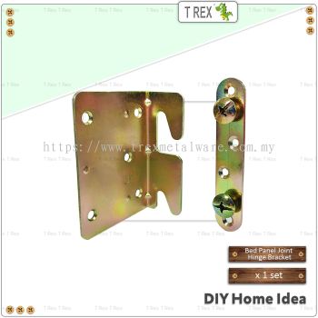 T Rex DIY Bed Panel Joint Hinge Bracket For Wood Panel Frame - Set