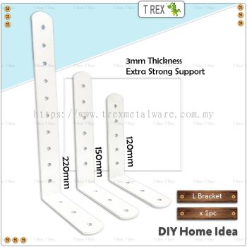 T Rex DIY Extra Solid Epoxy White Steel Metal Angle L Bracket (White)