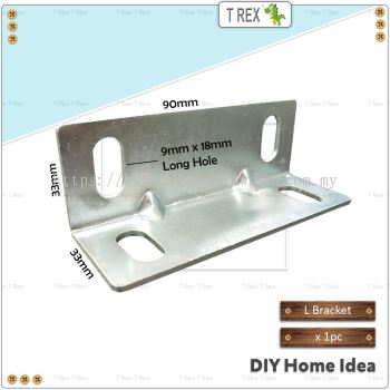 T Rex DIY 33mm x 33mm x 90mm Furniture Angle L Bracket