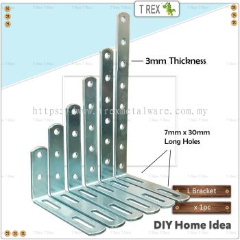 T Rex DIY Extra Strength Mild Steel Angle L Bracket (Zinc)